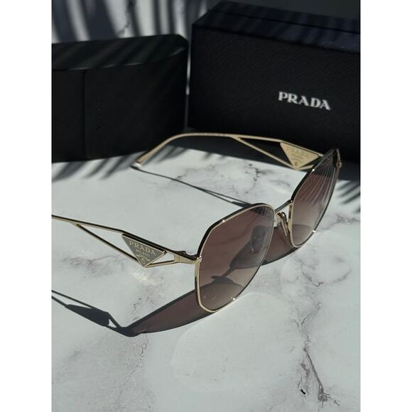 NEW Prada PR57YS Sunglasses in Gold Brown Gradient - Picture 6 of 7